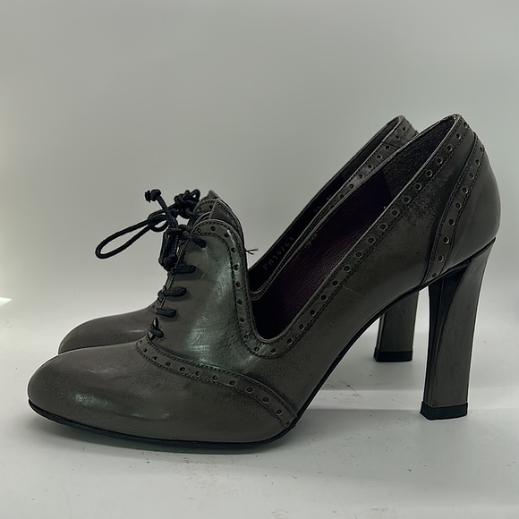 Stuart Weitzman Sexy Dark Gray Leather Heel Ankle Booties Shoes **Size 7.5**🔥🔥 - Picture 4 of 11